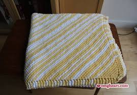 I made the pattern into a rectangle instead of a square and i also changed the 'yarn over's to a 'knit front and back (kfb)' so i don't have any holes. Knit Diagonal Stripe Baby Blanket Knitted Baby Blankets Baby Blanket Knitting Pattern Blanket Knitting Patterns