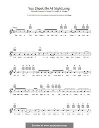 You shook me all night long. You Shook Me All Night Long Ac Dc By A Young B Johnson M Young On Musicaneo