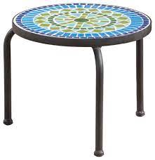 Patio & garden home furniture buy online & pick up in stores all delivery options same day delivery include out of stock kids picnic tables patio accent tables patio bar. Gdf Studio Isildur Outdoor Blue And Green Ceramic Tile Iron Frame Side Table Contemporary Outdoor Side Tables By Gdfstudio Houzz