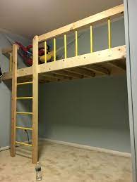 My daughter has always had her own room, but envies her so i built her a loft bed that look likes a floating cloud, which made her happy and created a little more bunk beds with stairs and slides. Wall Mounted Loft Bed Space Saver Diy Loft Bed Bunk Bed Designs Bunk Bed Rooms