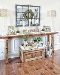 Farmhouse Style Console Table Rustic Narrow Table Hallway Table Ideas Farmhouse Foyer Foyer Decorating Entry Decor