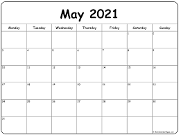 Monday Start May 2021 Monday Calendar Monday To Sunday Monday Through Friday In 2020 Calendar Printables Calendar March August Calendar