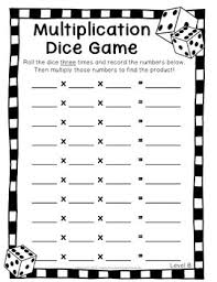 Fun dice games for young kids. Multiplication Dice Game 4 Versions Multiplication Game Printable Activity