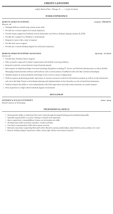 Remote Desktop Support Resume Sample Mintresume