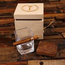 Crooked whiskey and shot glass holder by. Personalized Cigar Holder Whiskey Glass With Personalized Coaster And Forever Anniversary
