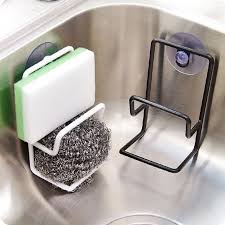 Andi Simples Copo De Succao Dupla Drenagem Rack Multi Proposito Saco De Detritos De Armazenamento De Ferro Prateleiras Pia Sponge Holder Kitchen Sink Rack Sink