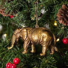 Christmas tree decorating started way back in 16th century germany, and has since been carried on as a holiday tradition in the united states and many other countries. Gisela Graham Gold Acrylic Elephant Tree Decoration Temptation Gifts