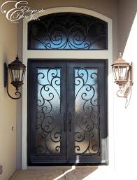 Custom Wrought Iron Door With Eyebrow Arch Transom Wrought Iron Doors Wrought Iron Front Door Iron Doors