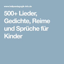 500 Lieder Gedichte Reime Und Spruche Fur Kinder Reime Lieder Kinder Gedichte