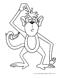 Fun monkey coloring pages for your little one. Thinking Monkey Color Page