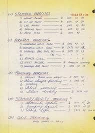 Bruce Lees Training Schedule Bruce Lee Training Bruce Lee