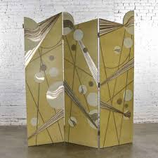 The simple but elegant appearance would perfectly fit your home or office decor.our room screen measure 6 ft tall so that it can partition most of the space you want to divide. Art Deco Revival 3 Panel Folding Screen Or Room Divider Gold Silver Bronze Chairish