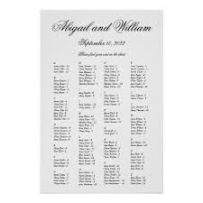 Abigail Elegant Alphabetical Wedding Seating Chart Zazzle