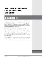 Section Ii Implementing New Coordination Efforts Toolkit