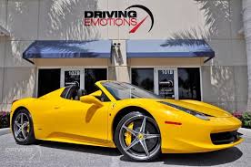 Car Brand Auctioned Ferrari 458 Spider F1 2015 Car Model Ferrari 458 Italia Spider Yellow Black Carbon Nav Ferrari 458 Italia Spider Ferrari 458 Italia Ferrari