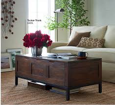 Crate Barrel Tucker Trunk 499 Coffee Table Brown Sofa Living Room Crate Coffee Table