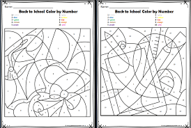 Number word and number digit on the same page. Free Back To School Color By Number