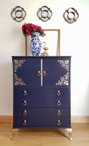 A nightstand gets a makeover in general finishes coastal blue milk paint and royal stencil creme antique gold for a sweet before and after! Furniture Design Ideas Featuring Blue General Finishes Design Center