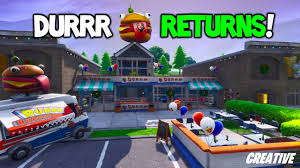 16 joueurs, cherchez ou tuez à vous de choisir ! New Durr Burger Building Restaurant In Fortnite Battle Royale Future Map Changes Creative Youtube