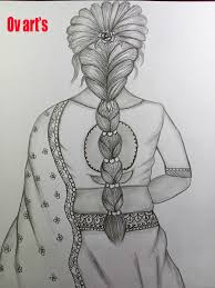 How To Draw A Traditional Girl With Beautiful Hairstyle Girl Drawing Easy Ov Art S Girl Drawing Easy Easy Drawings Cute Patterns Wallpaper