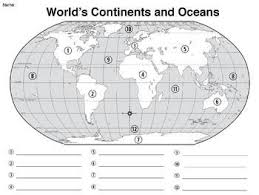 Map Of Continents And Oceans Worksheet Blank Map Of Continents And Oceans Map Activities Social Studies Maps Homeschool Social Studies