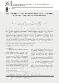 Jun 21, 2021 · additionally, we remain committed to working with congress to chart the path forward. this story originally appeared in los angeles times. Pdf Planning Training Loads For The 400 M Hurdles In Three Month Mesocycles Using Artificial Neural Networks