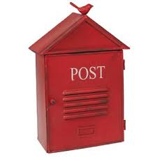 Boite A Lettres En Metal Rouge Forme Maison Rex Boite Boite De Rangement Malle De Rangement