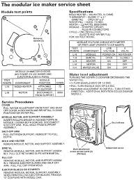 modual ice maker diagnostic sheet