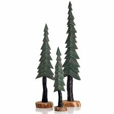 Glenna Jean Carson Wood Pine Trees Decor Set Of 3 Free Shipping Pine Tree Art Tree Decorations Wooden Christmas Trees
