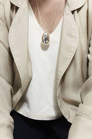 Sophie Buhai Egg Pendant Silver Jewellery Photography Inspiration Casual Style Fashion Outfits