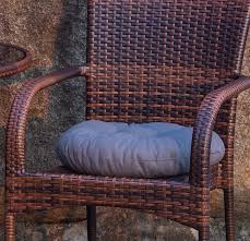 The most secure fit is with tie tabs, so for chairs with backs, look for styles that have two ties that can be knotted to the posts. Nathime Patio Round Thick Chair Pads With Button Decor Outdoor Indoor Overstuffed Dining Chairs Seat Cu Round Chair Cushions Chair Cushions Patio Seat Cushions