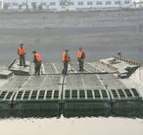 Pontoon Shape Depth 0.8m Floating Bridge Military