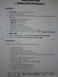 Pt yamaha music manufacturing indonesia memproduksi instrumen gitar musik dan instrumen musik lainnya. Lowongan Kerja Pt Yamaha Indnesia Motor Manfacturing Yimm Lowkerinfo