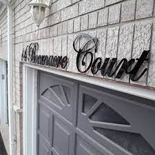 Custom made to meet your needs. Custom Script Home Address Cursive House Numbers Letters Sign Modern Garage Toronto By House Letter Signs Houzz