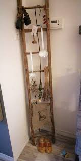 Oude ladders ladder houten trap decoratie rek handdoekrek kenmerken conditie: Foto Van Nancy Tunders Marcus Decoratie