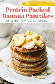 Protein Packed Oatmeal Banana Pancakes Slender Kitchen Recipe Banana Oatmeal Pancakes Banana Pancakes Banana Breakfast Recipes