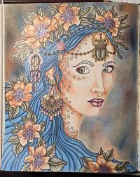 Une avancée de plus dans mon album Rising de Karolina Kubikowska,mise en  couleurs avec les crayons holbein et l'aquarelle Arteza