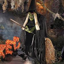 Animated Flying Witch Halloween Prop Haunted House Outdoor Decoration Spooky New Animated Halloween Props Halloween Animatronics Halloween Witch