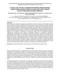 Applying for mia membership faqs. Pdf A Study On The Relationship Between Professional Skepticism Characteristics And Auditors Fraud Detection In Malaysian Context