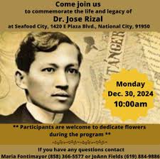 Let’s commemorate Philippines National Hero Dr Jose Rizal