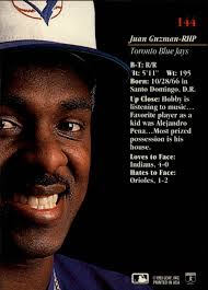 Amazon.com: 1993 Studio Baseball Card #144 Juan Guzman : Collectibles &  Fine Art