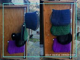 Below are instructions to make a basic diy saddle rack, but if you use a little creativity you can transform it into your own design that speaks to your sense of style. Diy How To Make A Swiveling Pvc Saddle Pad Rack Diy Horse Ownership