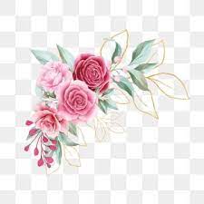 Colorful Watercolor Flowers Arrangement Decoration For Wedding Or Greeting Card Composition Watercolor Clipart Flowers Gold Png Transparent Clipart Image And Flower Illustration Watercolor Flowers Watercolor Flower Wreath