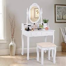 Maybe you would like to learn more about one of these? Buy Xeduo Dressing Table Vanity Sets With Oval Rotating Mirror And 4 Storage Drawers Vanity Set With Free Ottoman Modern Dual Purpose Computer Desk Modern Makeup Table For Girls Women Online In Turkey