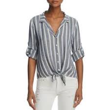 Details About Bella Dahl Womens Blue Woven Striped Button Down Top Shirt S Bhfo 2002