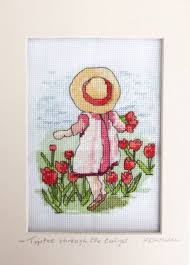 Faye's latest design in cross stitch. Tiptoe Through The Tulips Faye Whittaker Arts All Our Yesterdays Cross Stitch And Original Art Wesbsite
