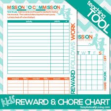 Free Printable Kids Commission Reward And Chore Chart Based