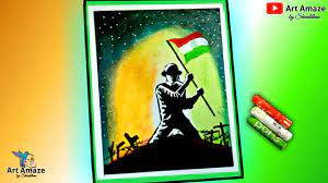 Greeting card with lal qila illustration for celebrating independence day of india.15th august. Watch Independence Day Drawing Easy With Oil Pastels Indian Army Drawing Independenceday Special 2020 On Youtube Shraddha Sonkar Artist