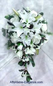Stargazer Lily Bouquet White Stargazer Tiger Lily Rose Bridal Bouquet Wedding Silk Flower Stargazer Lily Wedding White Wedding Flowers Wedding Bouquets Bride