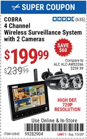 Cobra 4 Channel Wireless Surveillance System With 2 Cameras For 199 99 In 2020 Wireless Surveillance System Coupon Book Surveillance System